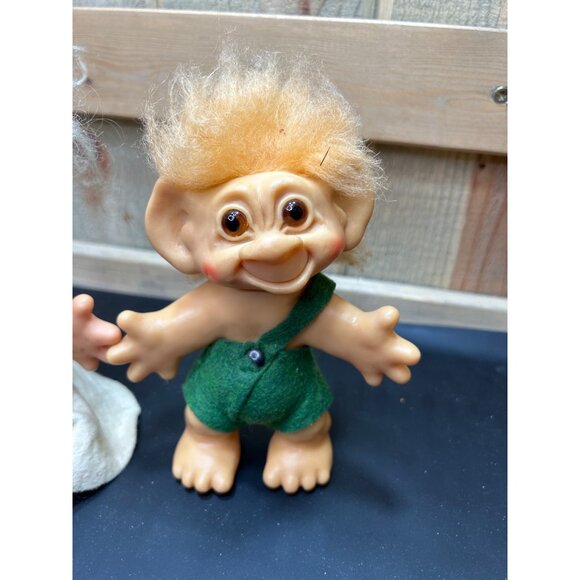 Vintage Thomas Dam Troll Doll Couple With Clothes 1960s Figurines - Picture 3 of 9